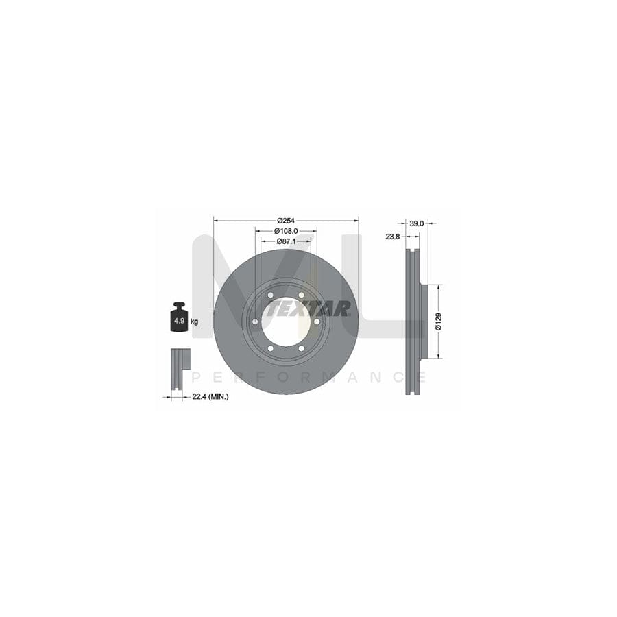 TEXTAR 92166900 Brake Disc for MITSUBISHI L 200 Internally Vented, without wheel hub, without wheel studs | ML Performance Car Parts