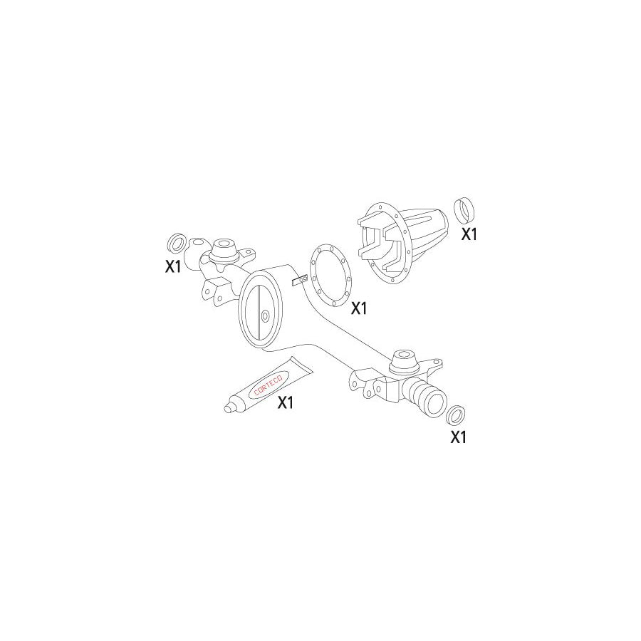 Corteco 19535850 Gasket Set, Differential For Toyota Land Cruiser 80 (J80) | ML Performance UK