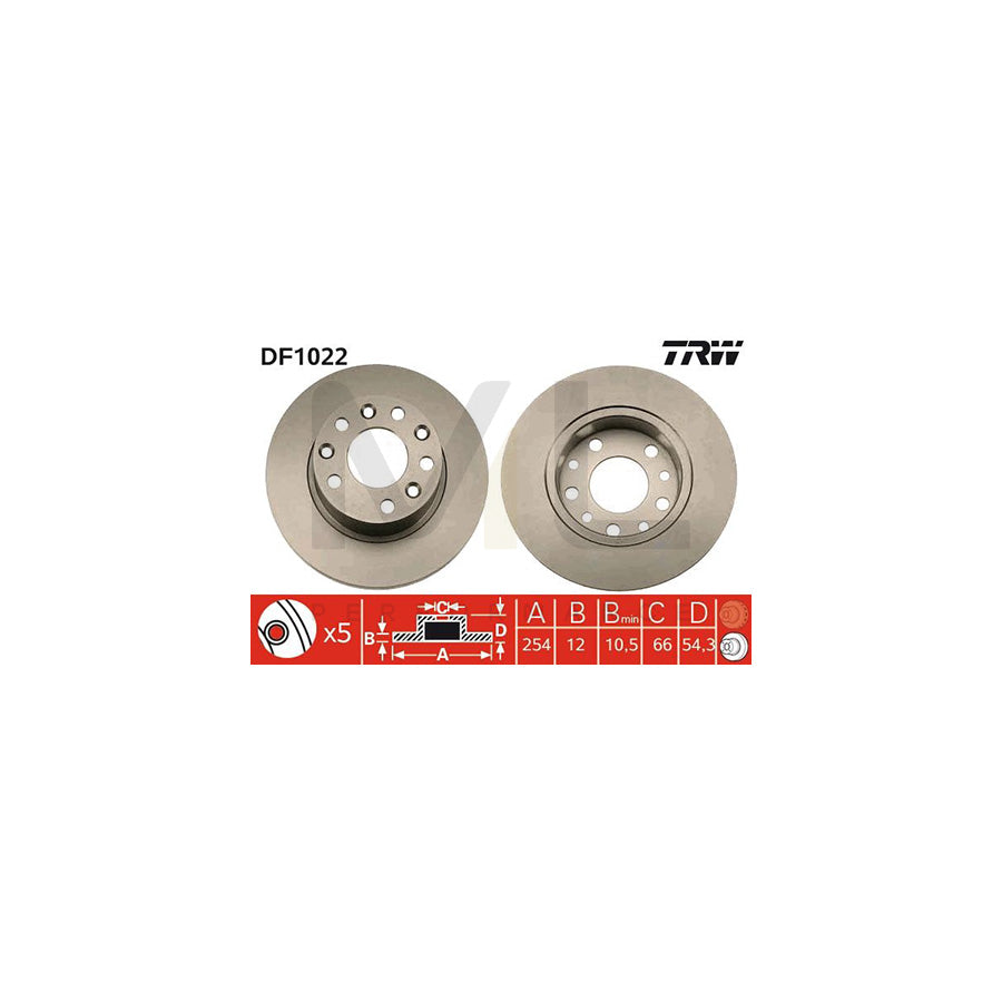 TRW DF1022 Brake Disc Solid | ML Performance Car Parts