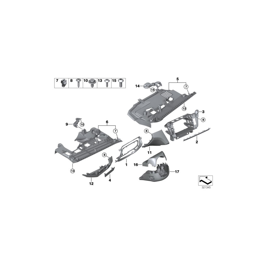 Genuine BMW 51459197466 F12 F06 Instrument Carrier, Instrument Panel (Inc. 650i, 640d & 650iX 4.0) | ML Performance UK