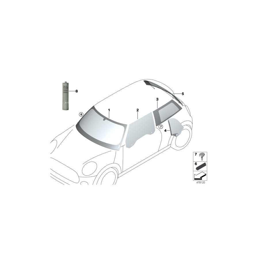 Genuine BMW Mini 51337296447 F56 Door Window, Left (Inc. One First, Cooper SE & Cooper S) | ML Performance UK Car Parts