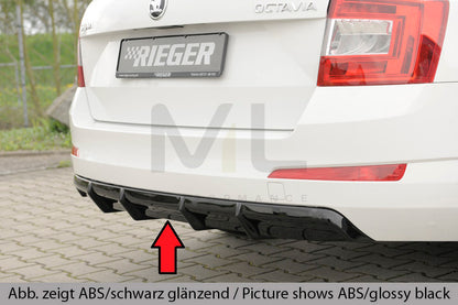 Rieger 00099289 Skoda 5E Octavia Rear Diffuser 1 | ML Performance UK Car Parts