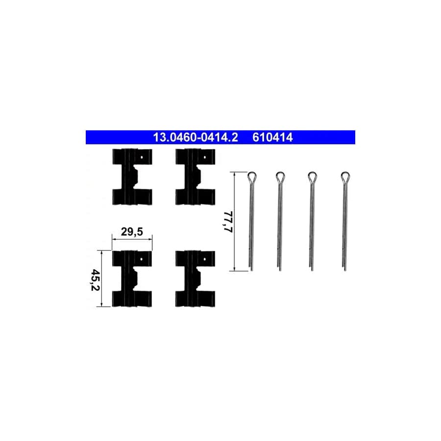 ATE 13.0460-0414.2 Accessory Kit, Disc Brake Pads