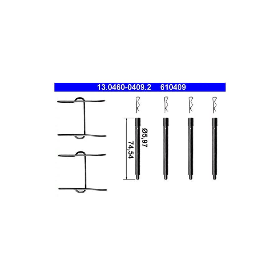 ATE 13.0460-0409.2 Accessory Kit, Disc Brake Pads