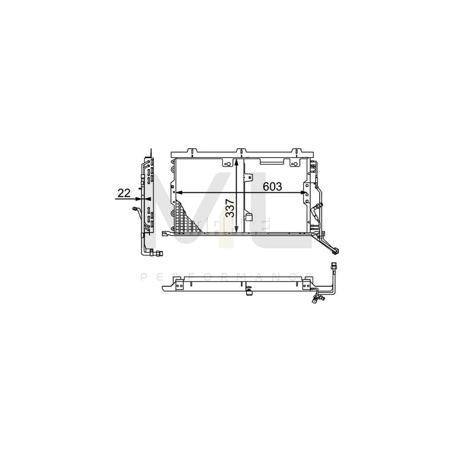 MAHLE ORIGINAL AC 210 000P Air conditioning condenser suitable for MERCEDES-BENZ SL Convertible (R129) without dryer | ML Performance Car Parts