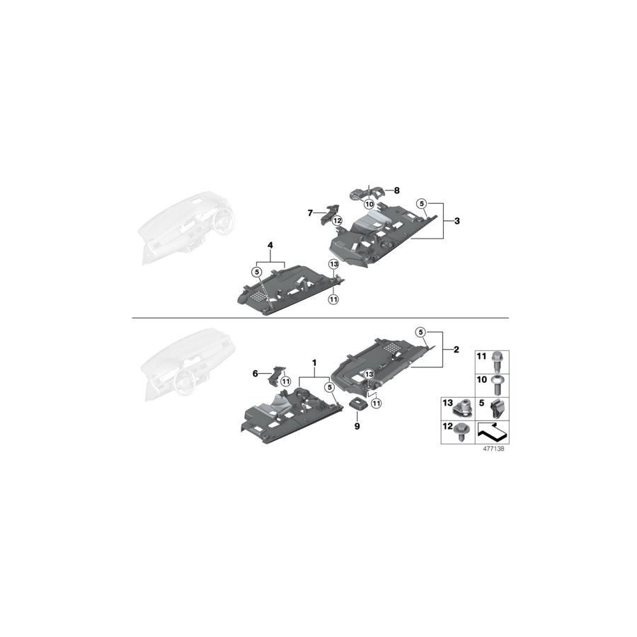 Genuine BMW 51459170417 RR4 RR6 F11 Bracket, Trim, Footwell On Driver's Side Left hand drive (Inc. 530d, 750dX & 740Li) | ML Performance UK