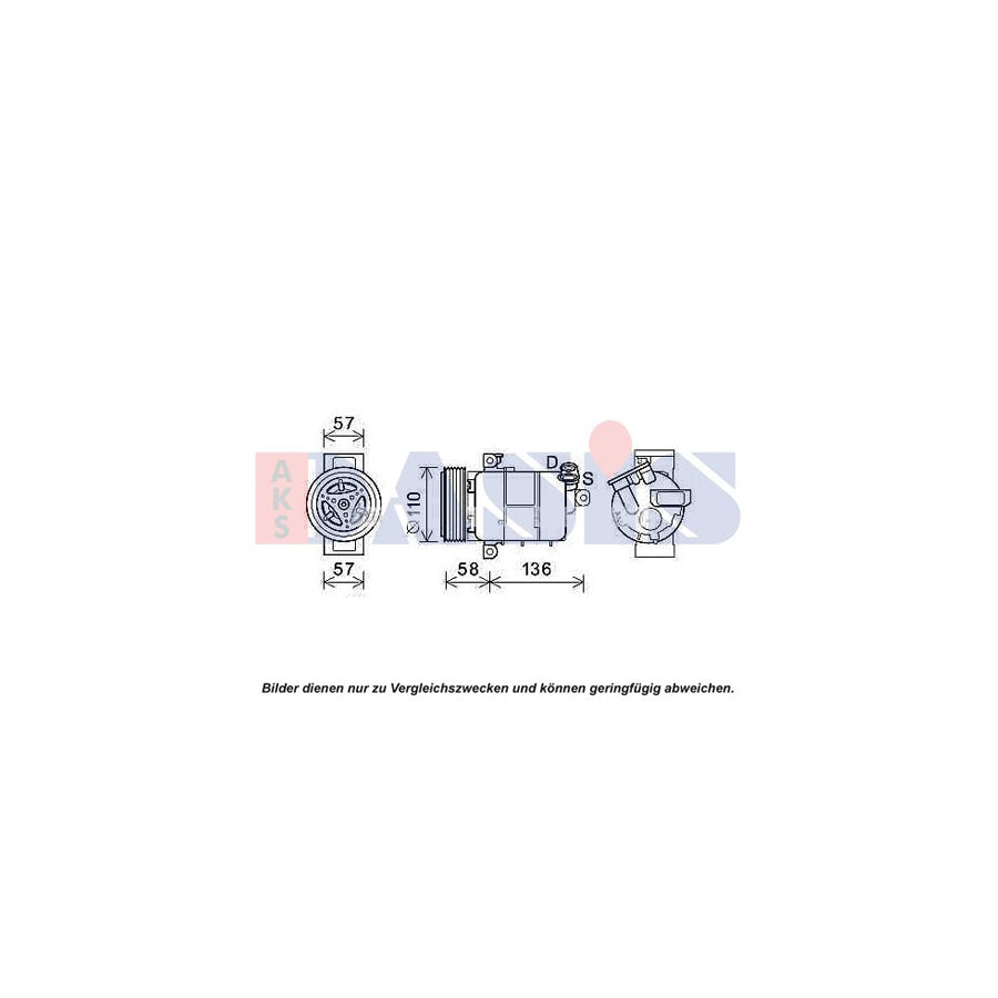 AKS Dasis 852807N Compressor, Air Conditioning | ML Performance UK