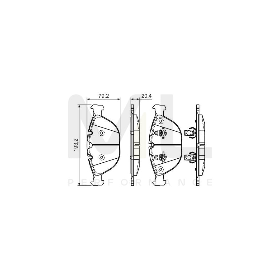 Bosch 0986494217 Brake Pad Set For Bmw X5 (E53) With Anti-Squeak Plate, With Mounting Manual BP1153 | ML Performance Car Parts