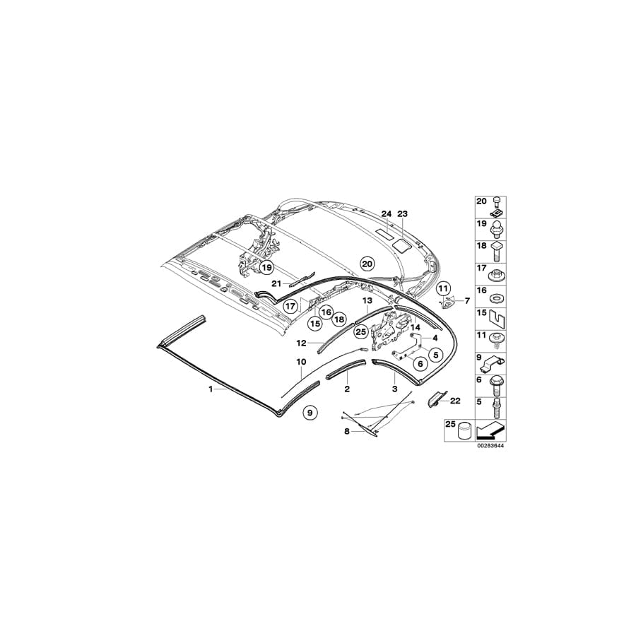 Genuine BMW 54347219108 E88 Roof Frame, Front Right (Inc. 118d, 120i & 123d) | ML Performance UK Car Parts