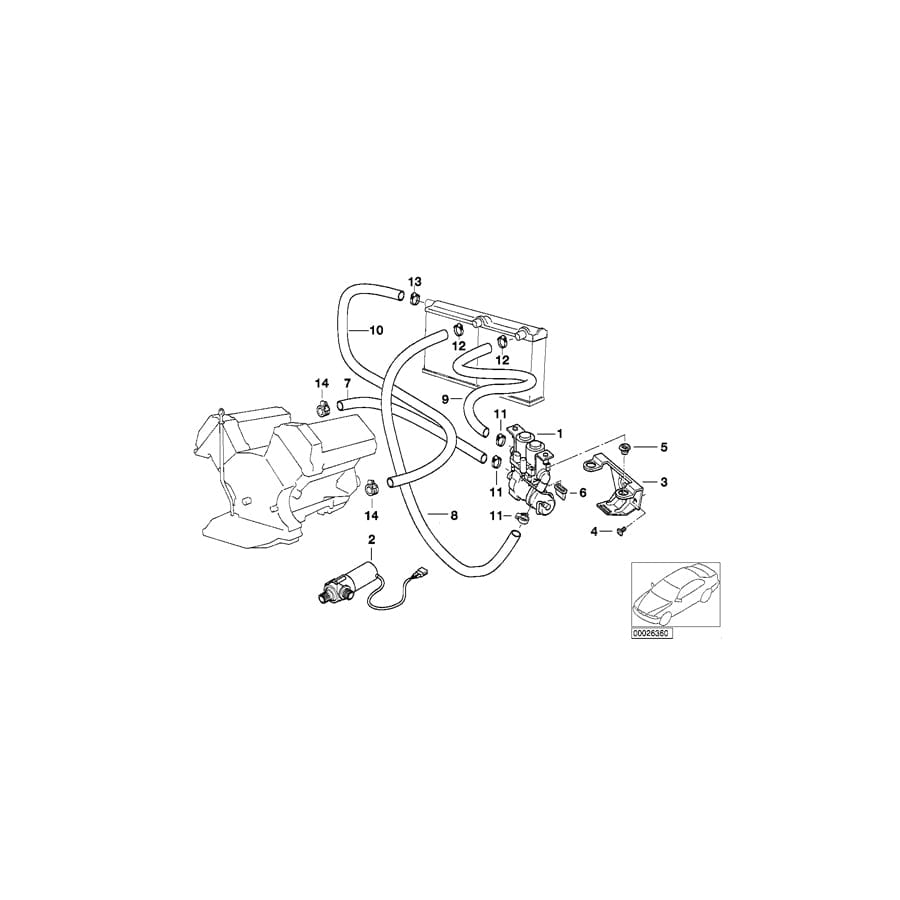 Genuine BMW 64528390317 E38 Hose F Water Valve And Right Radiator (Inc. 750i, 750iLS & L7) | ML Performance UK Car Parts