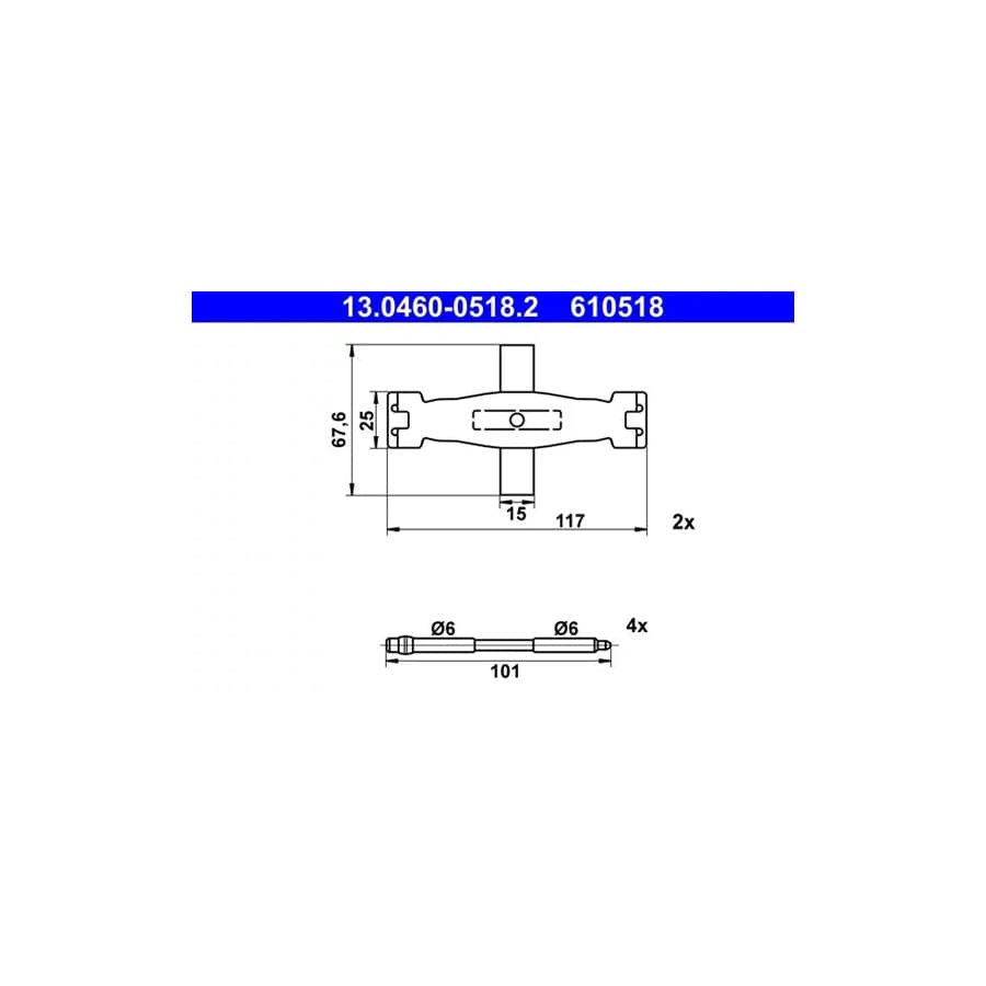 ATE 13.0460-0518.2 Accessory Kit, Disc Brake Pads