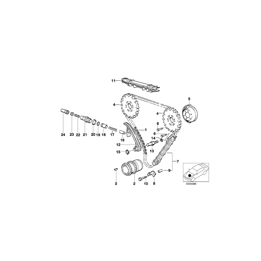 Genuine BMW 11311745996 E38 E31 Spacer Sleeve (Inc. 750iLP & 750i) | ML Performance UK Car Parts