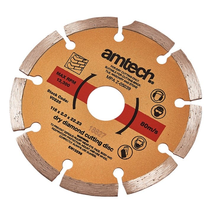 Amtech 115mm Diamond Cutting Disc | ML Performance DIY & Power Tools