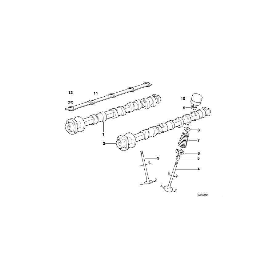 Genuine BMW 11311742195 E39 E31 E38 Camshaft Exhaust Zyl.5-8 (Inc. 540iP, 740i & 840Ci) | ML Performance UK Car Parts