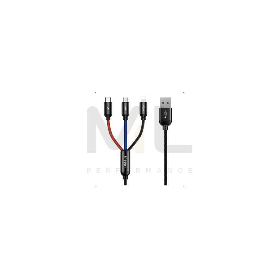 Baseus CAMLT-ASY01 USB charge cable Black, 300mm | ML Performance Car Parts