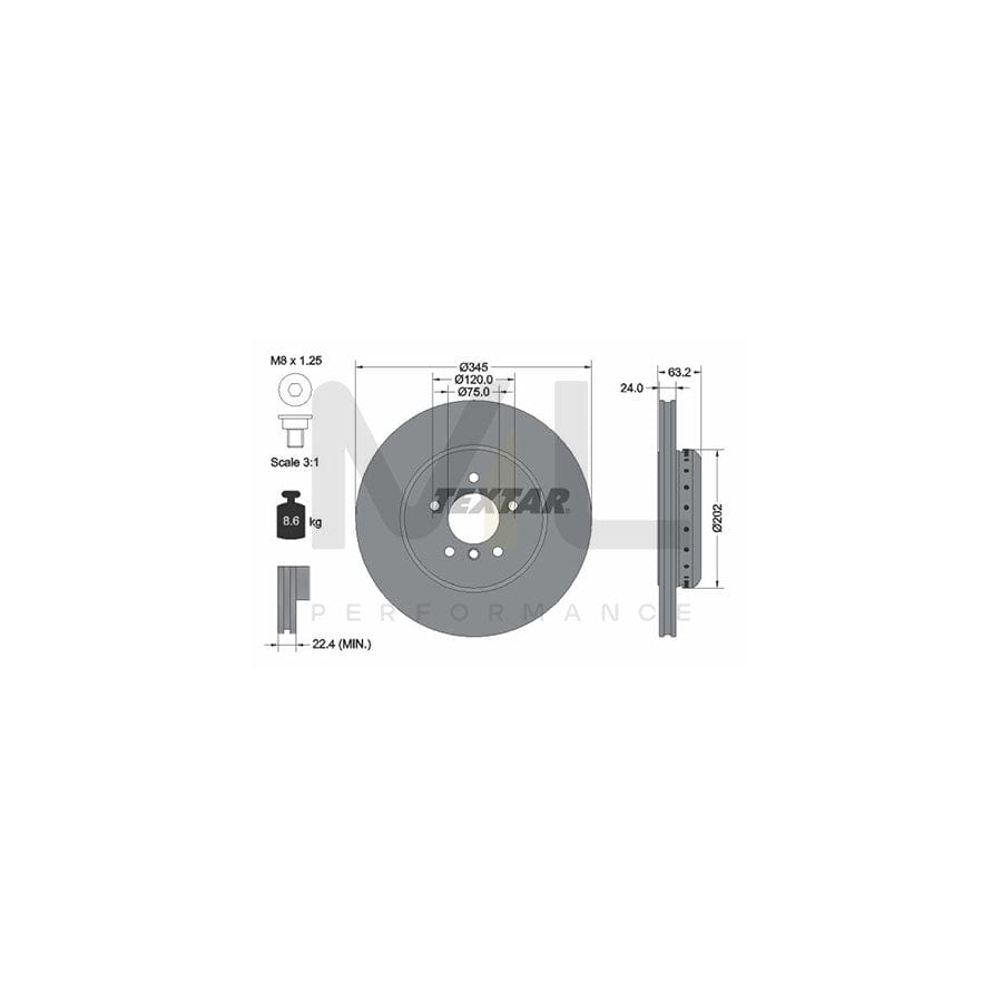 TEXTAR PRO+ 92182525 Brake Disc Externally Vented, Two-piece brake disc, Coated, High-carbon, without wheel hub, without wheel studs | ML Performance Car Parts