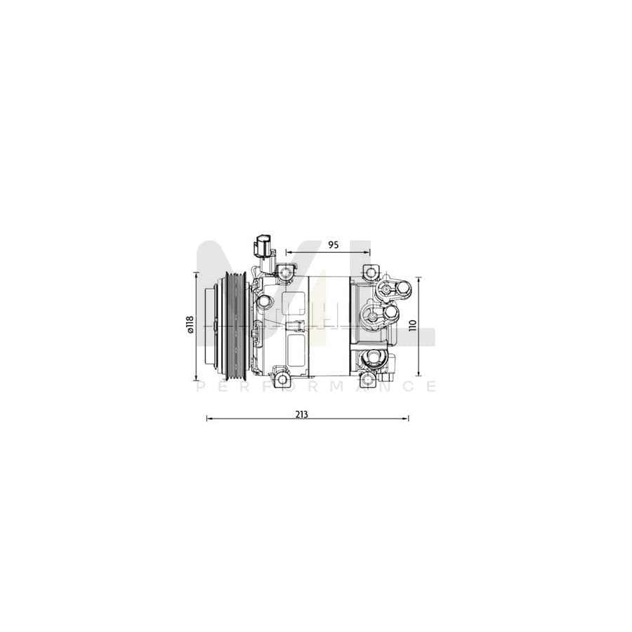 MAHLE ORIGINAL ACP 1468 000P Compressor, air conditioning for HYUNDAI i20 I Hatchback (PB) PAG 46 YF, Refrigerant: R 1234yf, R 134a | ML Performance Car Parts