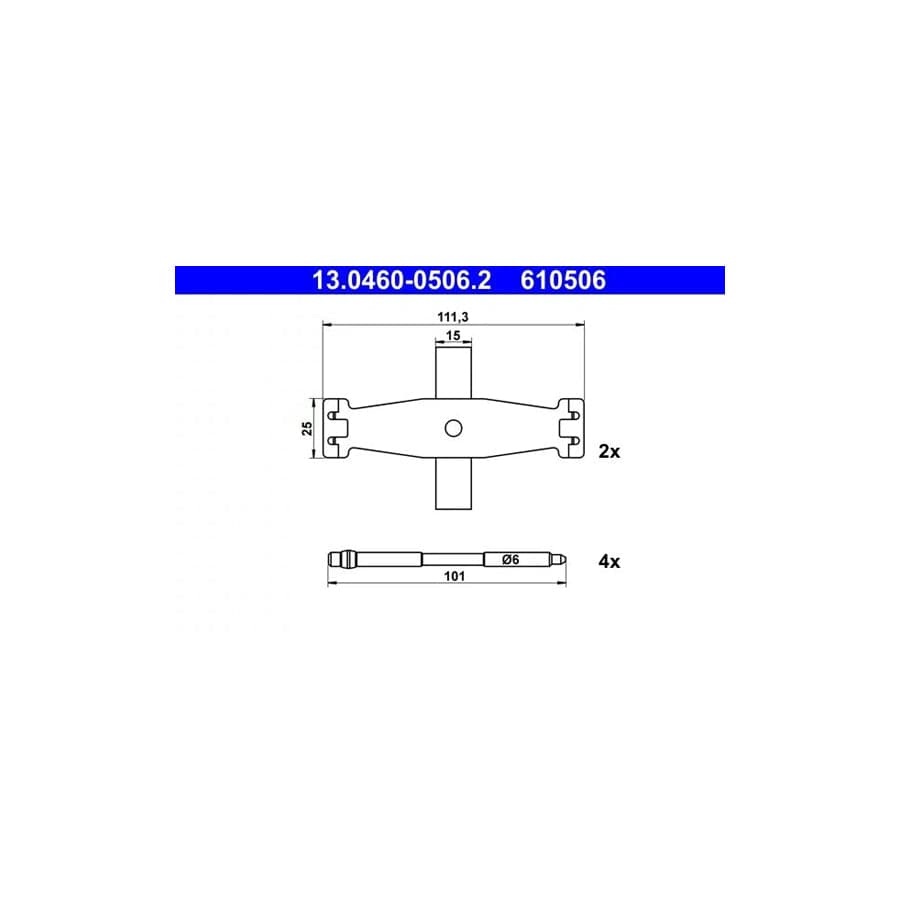 ATE 13.0460-0506.2 Accessory Kit, Disc Brake Pads