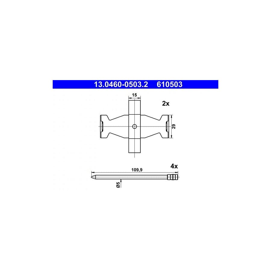 ATE 13.0460-0503.2 Accessory Kit, Disc Brake Pads