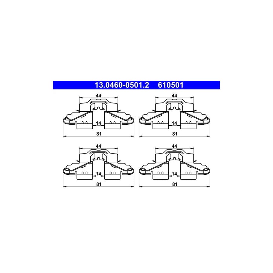 ATE 13.0460-0501.2 Accessory Kit, Disc Brake Pads