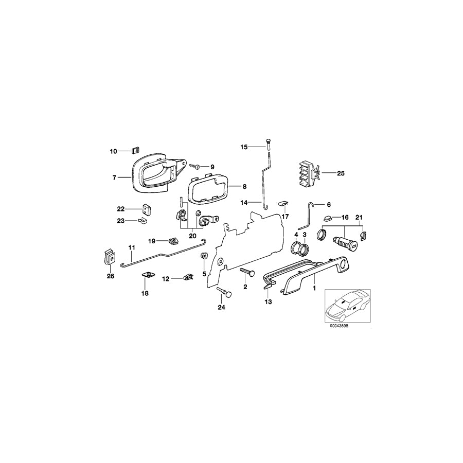 Genuine BMW 51218223639 E36 Left Operating Rod (Inc. 318i, 325i & M3) | ML Performance UK Car Parts