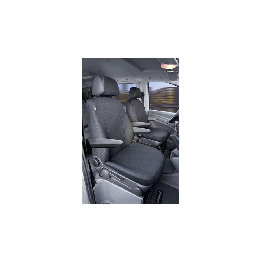 WALSER 10506 Car seat cover Grey, Polyester, Front | ML Performance Car Parts