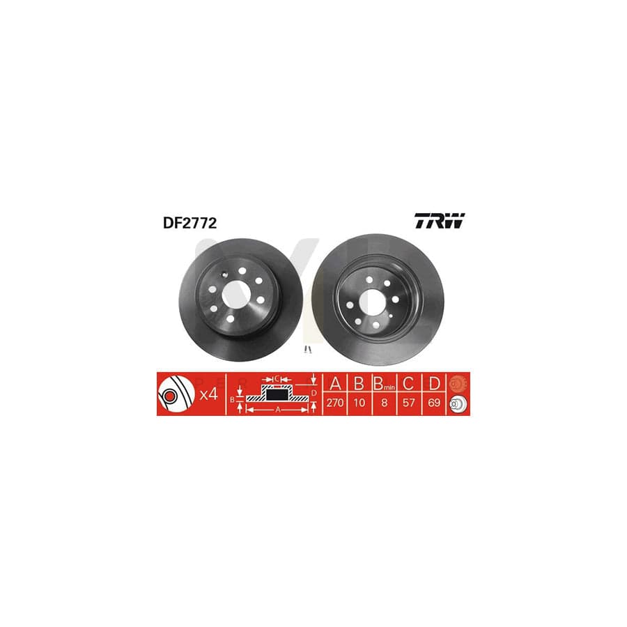 TRW DF2772 Brake Disc Solid, Painted | ML Performance Car Parts