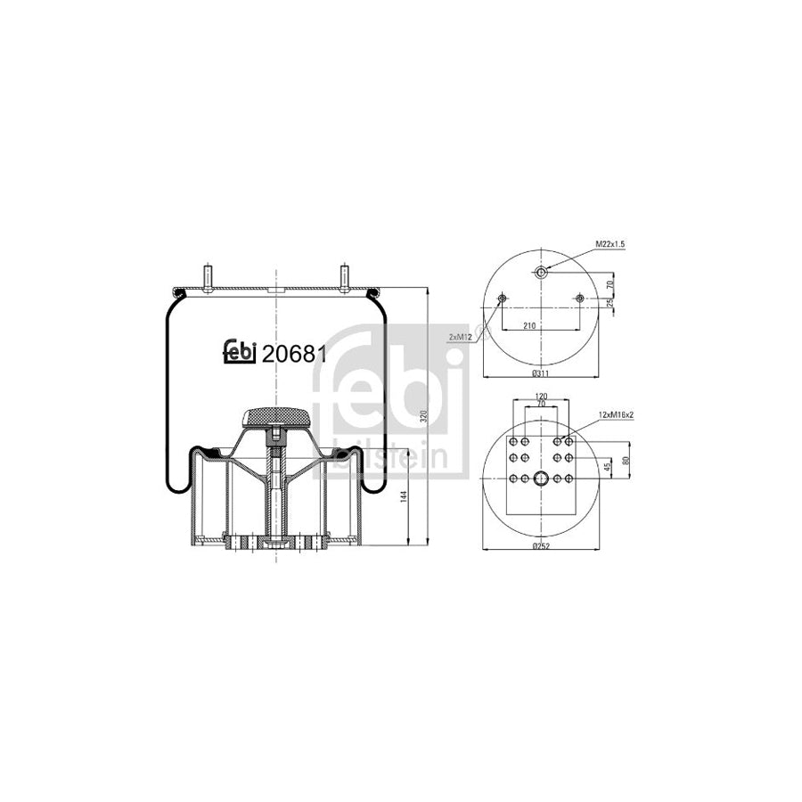 Febi Bilstein 20681 Boot, Air Suspension