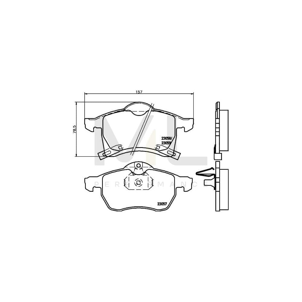 Brembo P 59 032 Brake Pad Set With Acoustic Wear Warning | ML Performance Car Parts