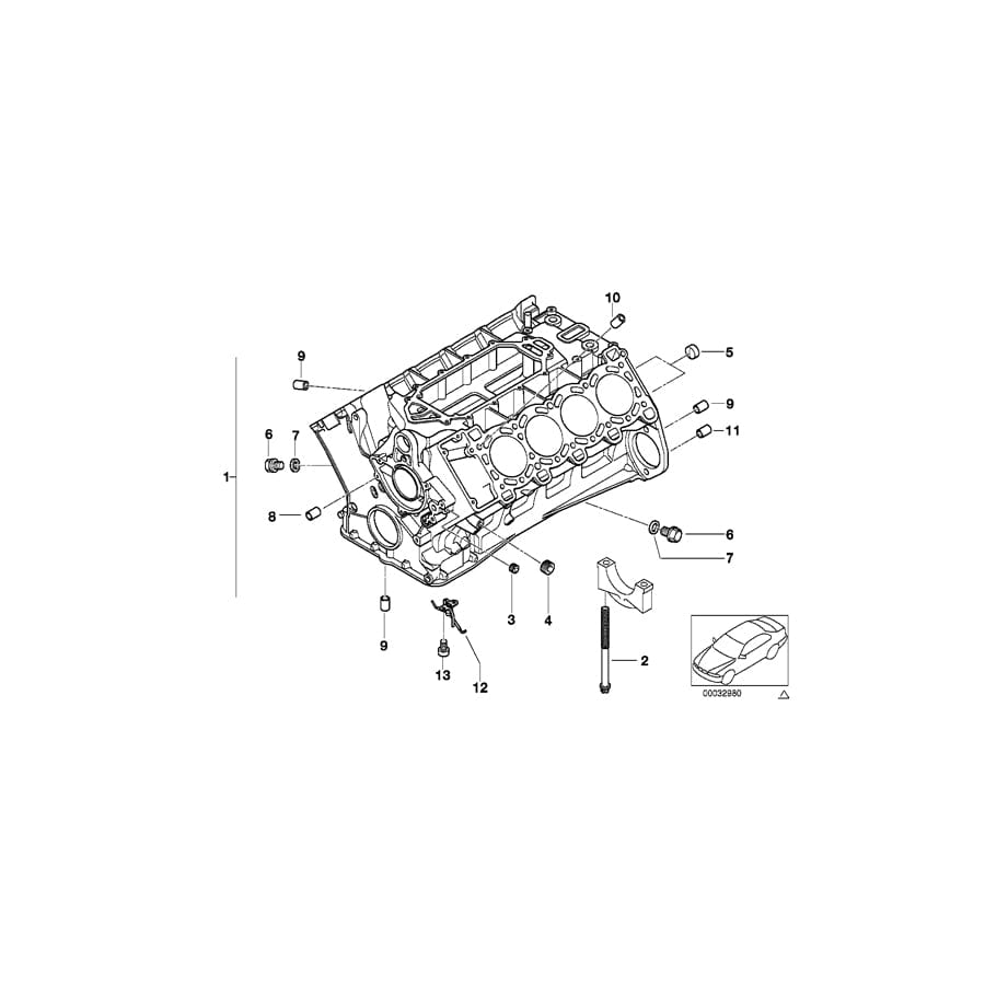 Genuine BMW 11117781490 E38 Engine Block With Piston (Inc. 740d) | ML Performance UK Car Parts