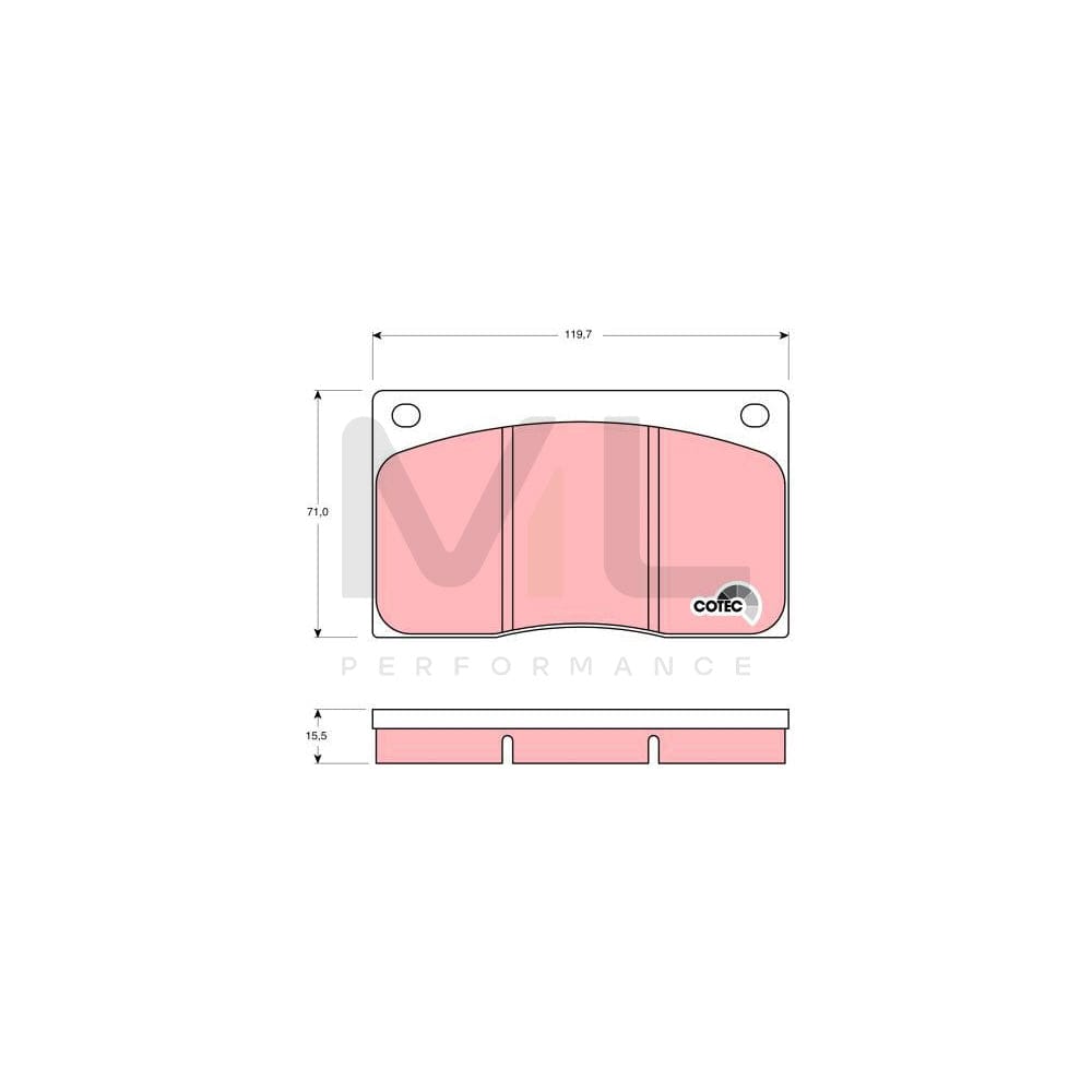 TRW Cotec Gdb585 Brake Pad Set Not Prepared For Wear Indicator | ML Performance Car Parts