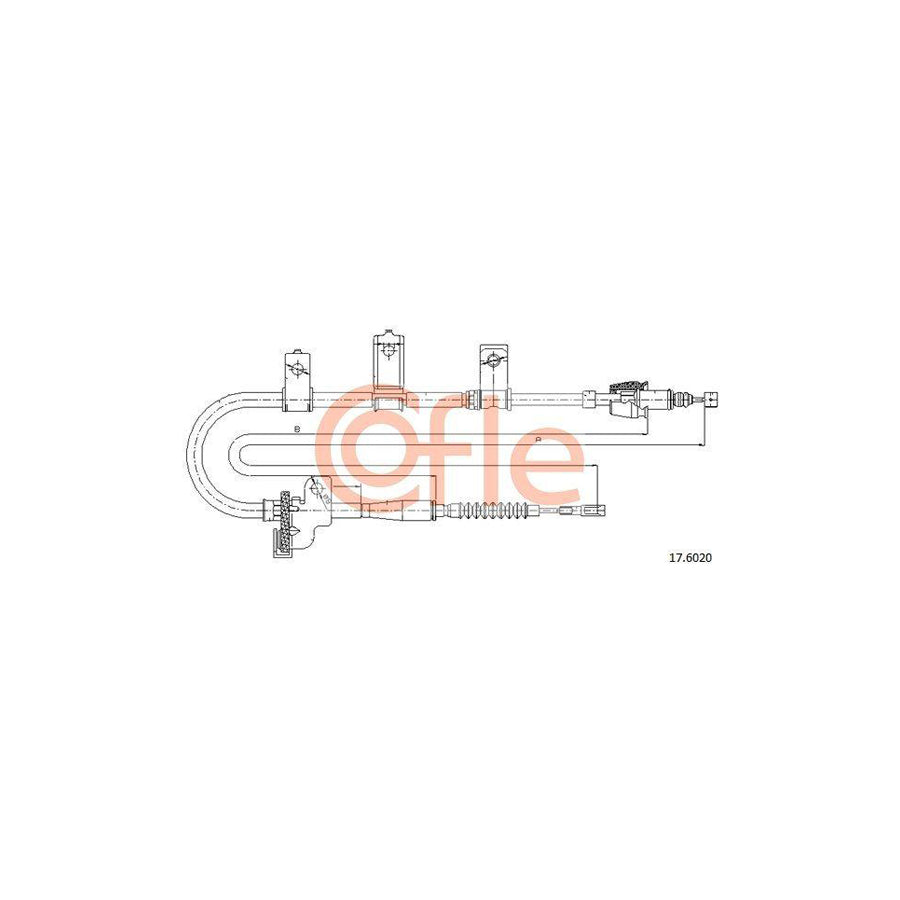 Cofle 92.17.6020 Hand Brake Cable For Kia Picanto I (Sa)