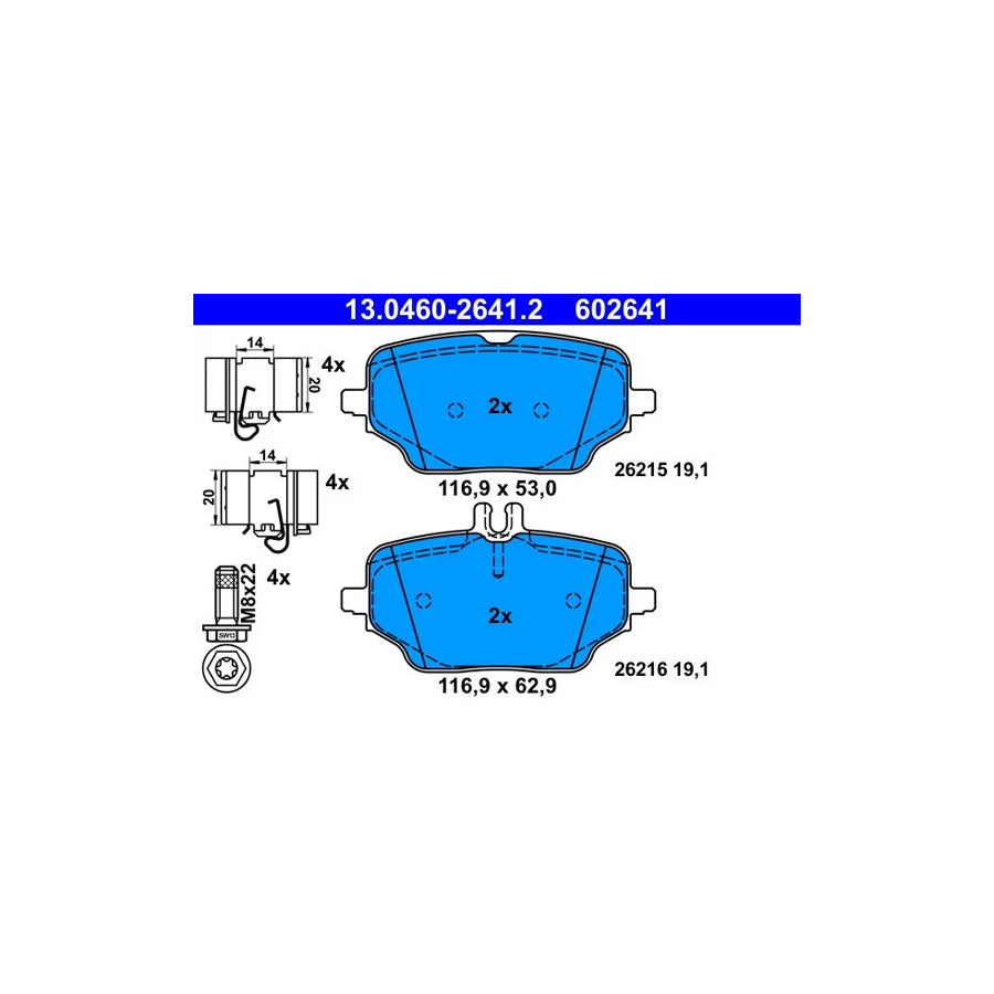 ATE 13.0460-2641.2 Brake Pad Set Suitable For Mercedes-Benz Gle (W167)