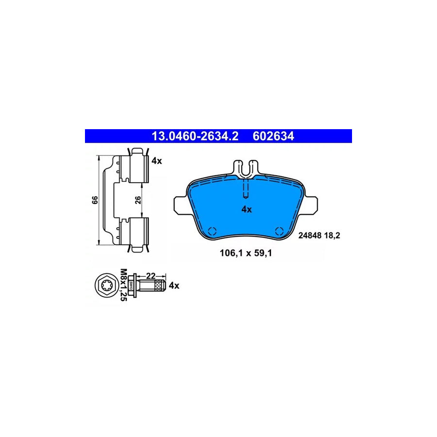 ATE 13.0460-2634.2 Brake Pad Set