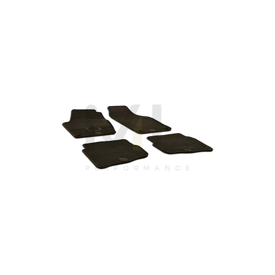 WALSER 50537 Floor mat set for VW Fox Hatchback (5Z1, 5Z3, 5Z4) Elastomer, Front and Rear, Quantity: 4, Black | ML Performance Car Parts