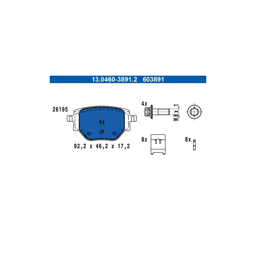 ATE 13.0460-3891.2 Brake Pad Set