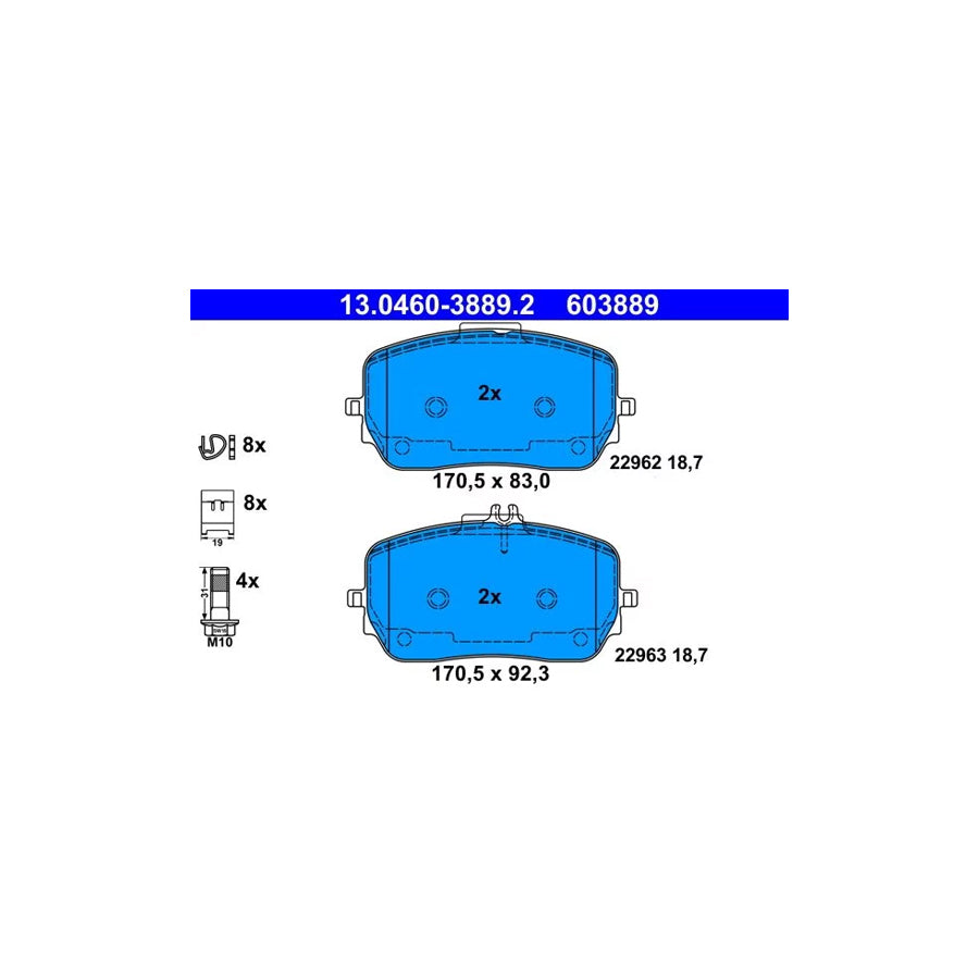 ATE 13.0460-3889.2 Brake Pad Set