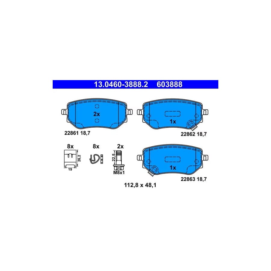 ATE 13.0460-3888.2 Brake Pad Set