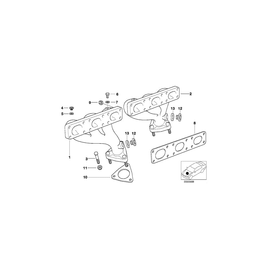 Genuine BMW 11621740731 E36 E39 Exhaust Manifold, Rear (Inc. 520i, 323i & 328i) | ML Performance UK Car Parts