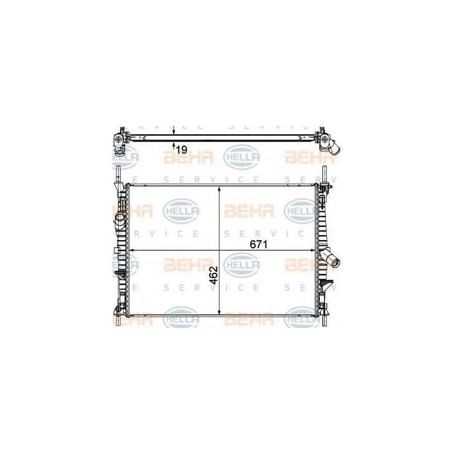 Hella 8MK 376 764-504 Engine Radiator For Ford Transit