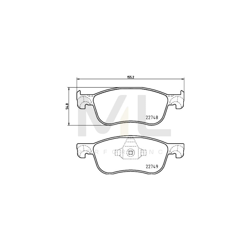 Hella 8DB 355 037-741 Brake Pad Set For Ford Fiesta Not Prepared For Wear Indicator | ML Performance Car Parts