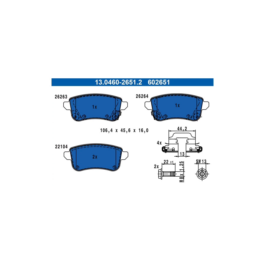 ATE 13.0460-2651.2 Brake Pad Set