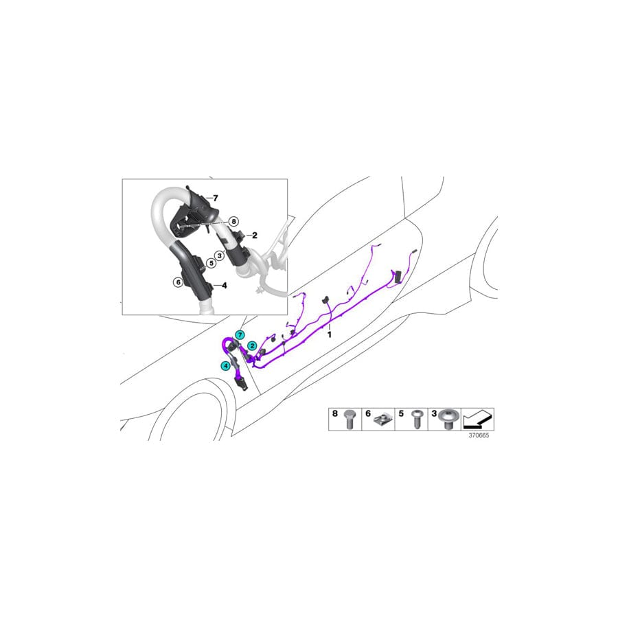 Genuine BMW 61126827314 Driver's Side Door Cable Harness (Inc. i8) | ML Performance UK Car Parts