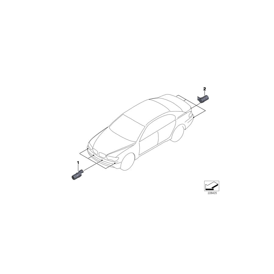 Genuine BMW 66216944520 E65 E67 E66 Ultrasonic Sensor, Orient Blue M317 (Inc. 750Li, 735i & 740i) | ML Performance UK Car Parts