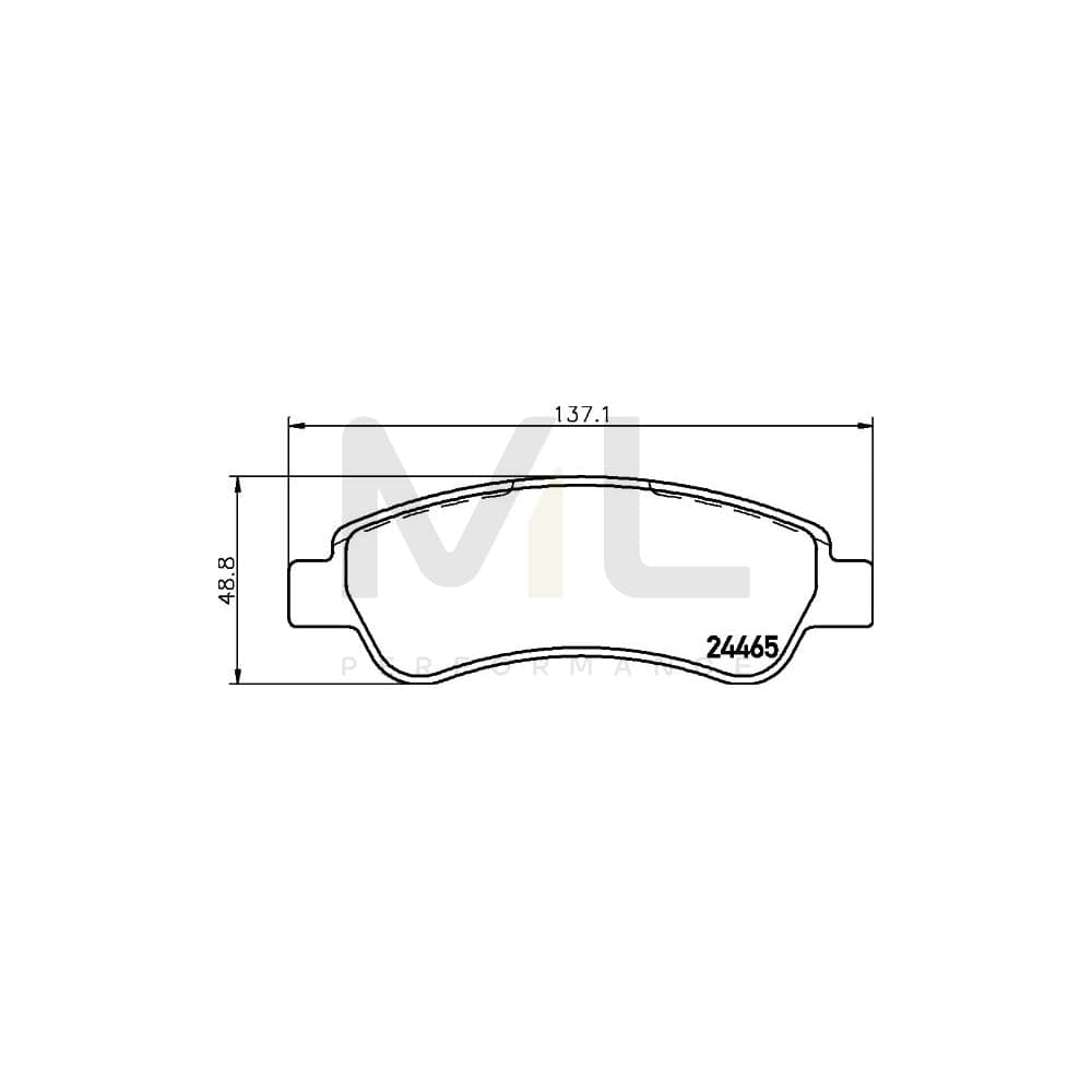 Hella 8DB 355 012-911 Brake Pad Set Not Prepared For Wear Indicator, With Accessories | ML Performance Car Parts