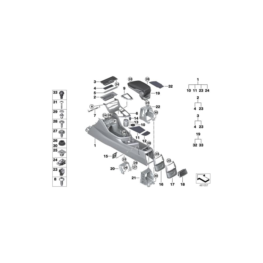 Genuine BMW 51459364488 F46 F45 Reinforcement, Center Console Decor Trim (Inc. 220d, 220i & 225i) | ML Performance UK Car Parts