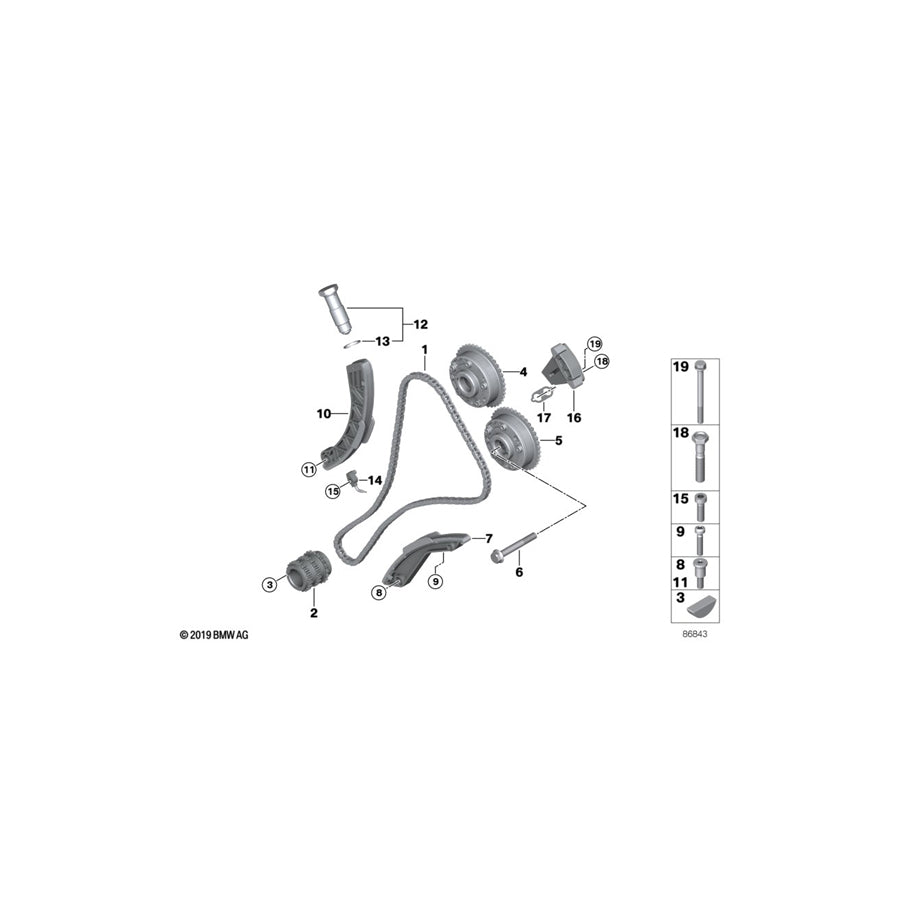 Genuine BMW 11317521509 E67 RR1 Chain Tensioner (Inc. 760LiS & Phantom) | ML Performance UK Car Parts