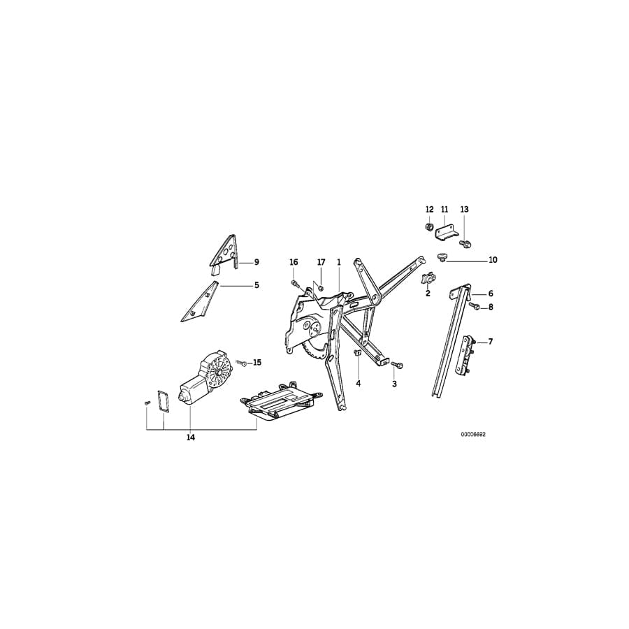 Genuine BMW 67621383315 E36 E31 Electr.Drive Left (Inc. 840Ci, 850Ci & 325i) | ML Performance UK Car Parts