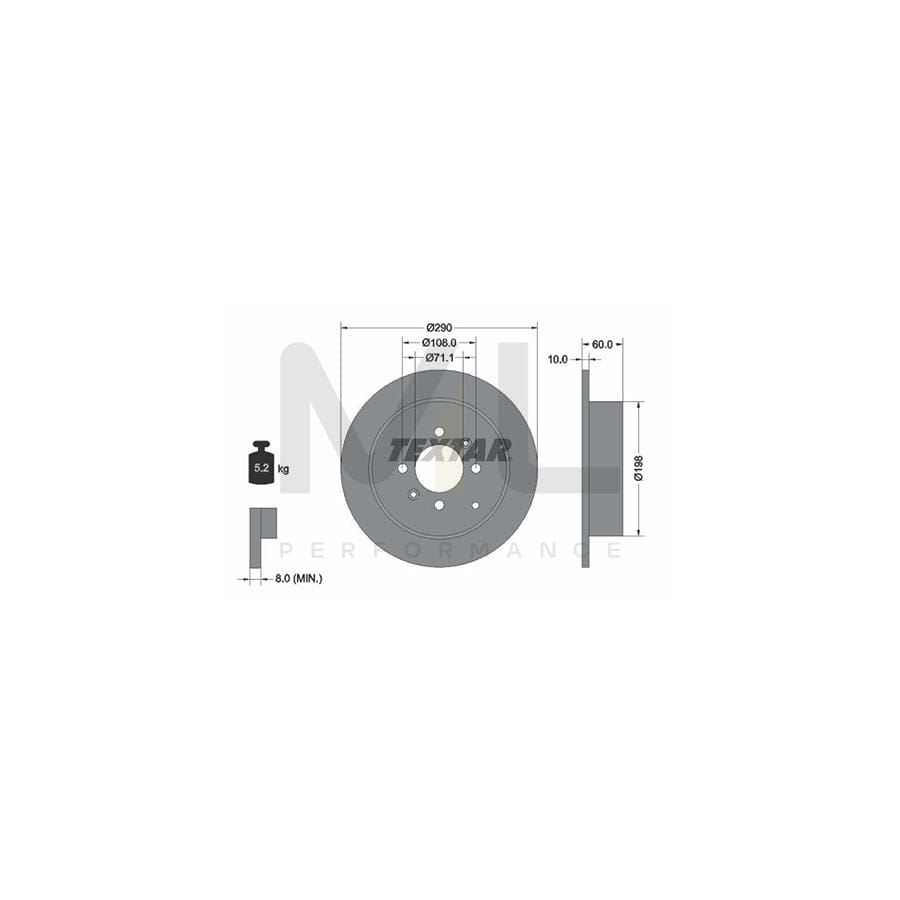 TEXTAR 92080700 Brake Disc for PEUGEOT 406 Solid, without wheel hub, without wheel studs | ML Performance Car Parts