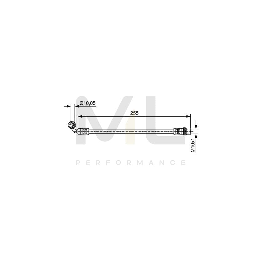 BOSCH 1 987 481 647 Brake Hose 255mm, M10x1 | ML Performance Car Parts